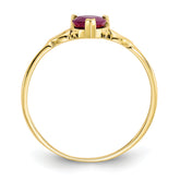10k Polished Genuine Ruby Birthstone Ring